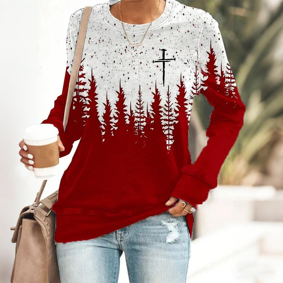 Women's Christmas Faith Print Sweatshirt