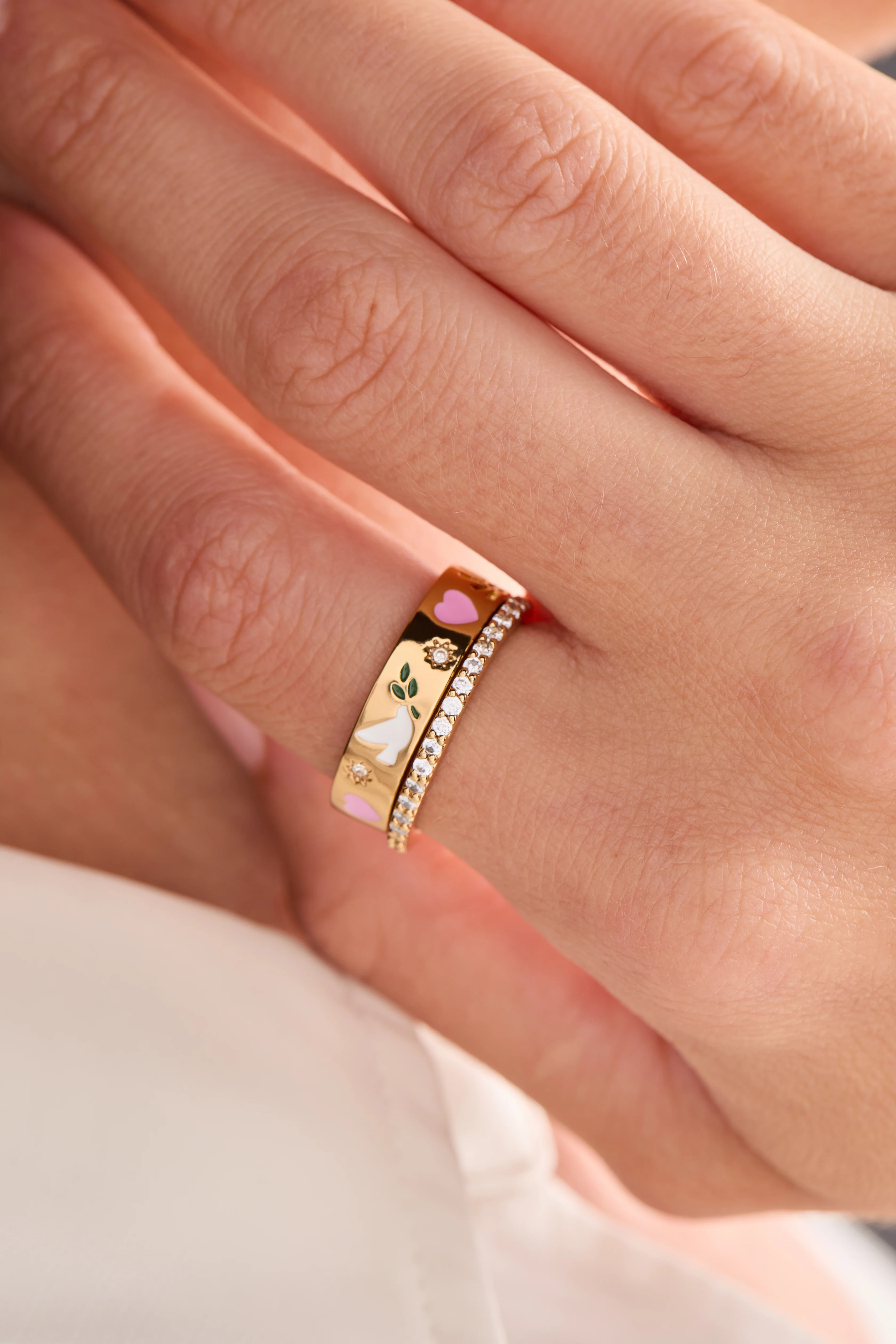 'Pray, Wait and Trust' Ring Set of 2