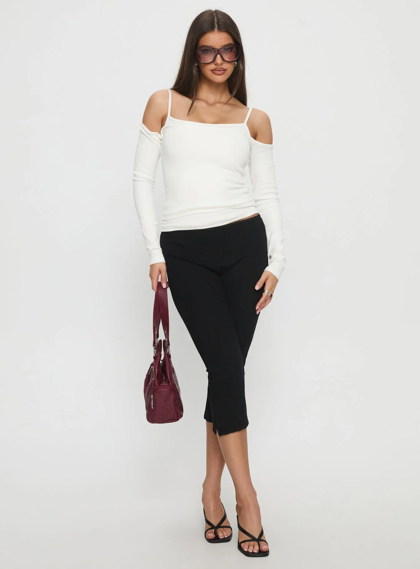 Baseline Rib Capri Pants Black