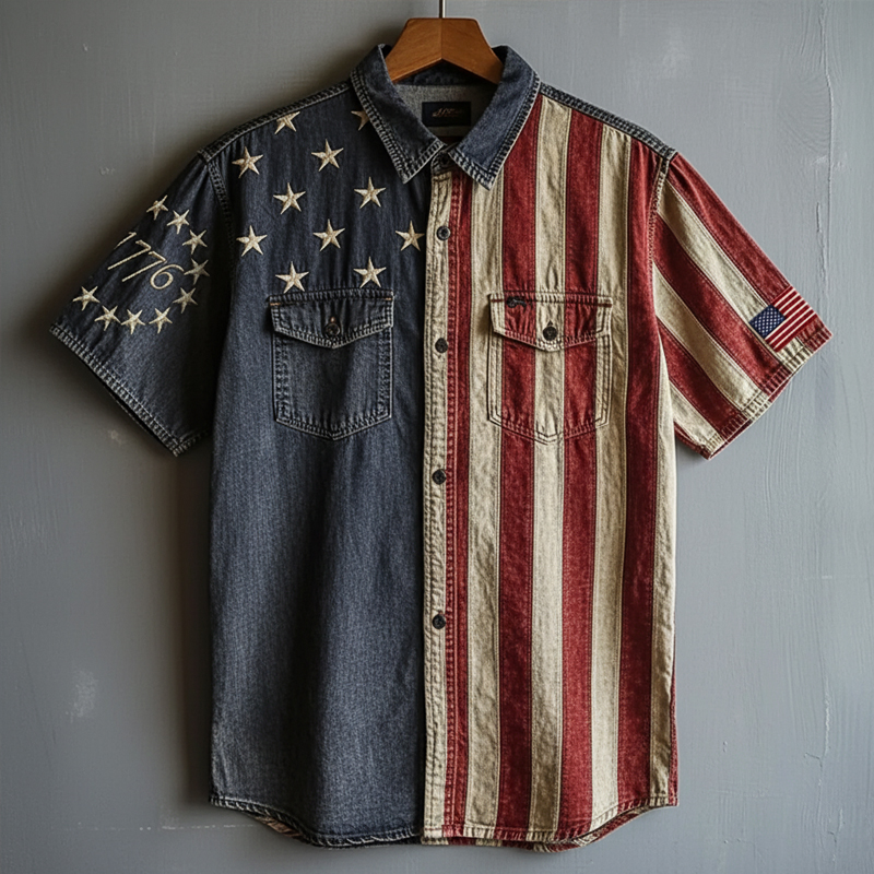 US 250th Anniversary Flag Eagle Print Shirt