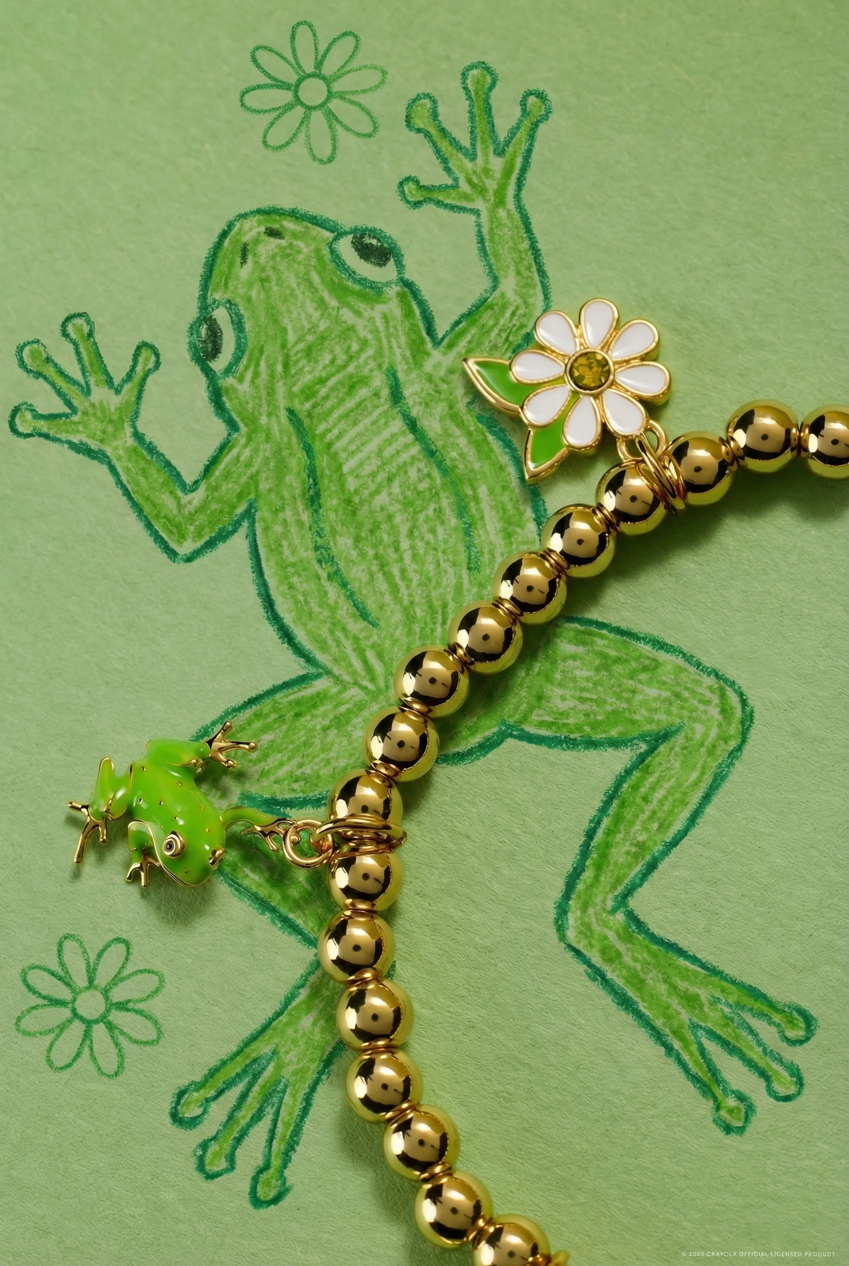 Crayola Forest Green Charm Stretch Bracelet