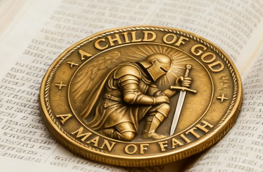 ⚔️ “Faith Over Fear” — The Knight’s Coin That Carries God’s Strength