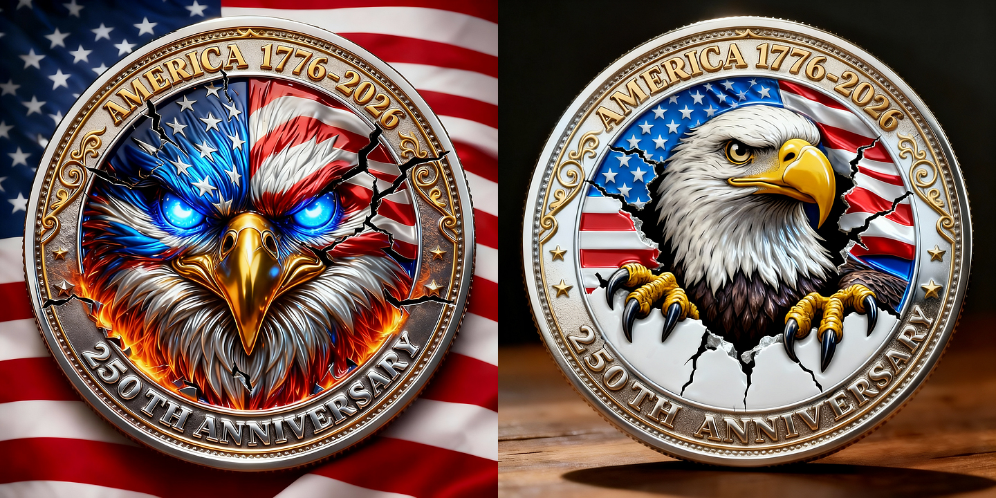 America 250th Anniversary Eagle Commemorative Coin