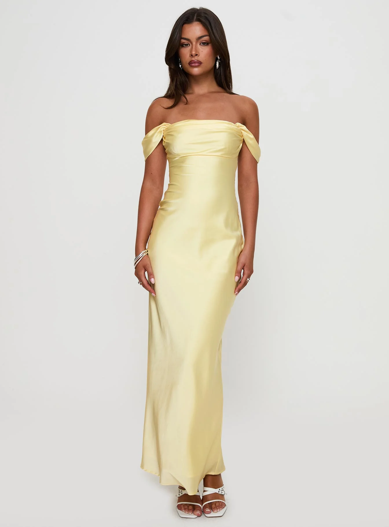 Azura Off The Shoulder Maxi Dress Yellow