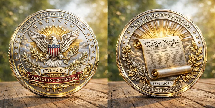 United States of America 250 Years of Freedom 1776–2026 Sestercentennial Commemorative Coin