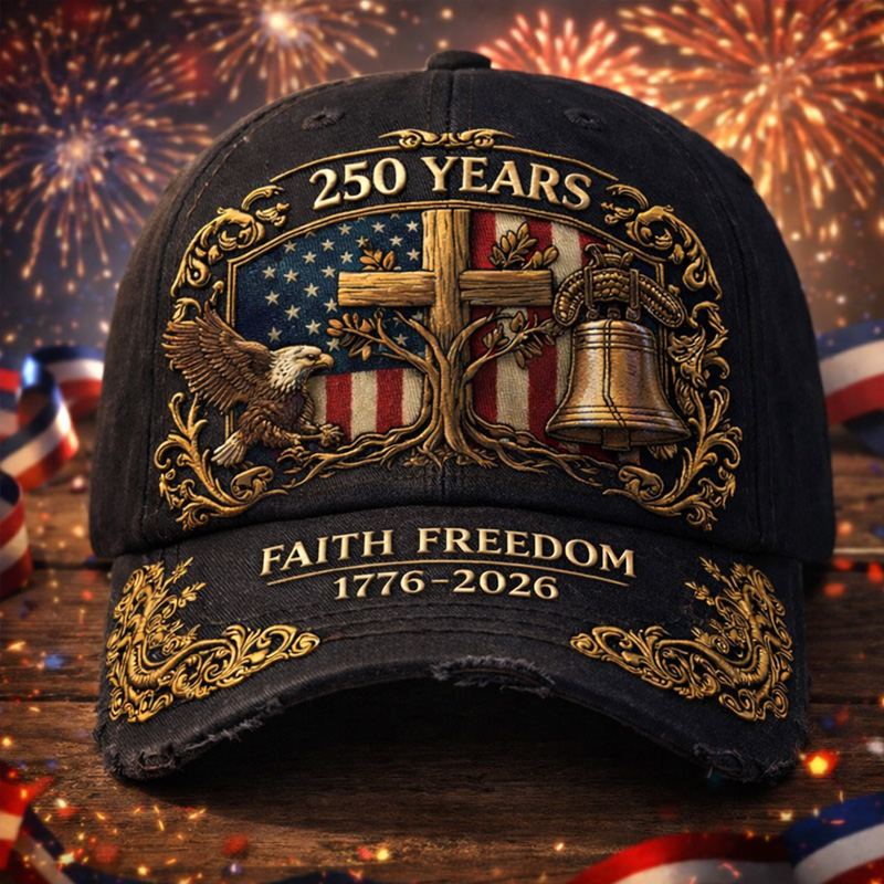 US 250th Anniversary and Faith-themed Art Print Casual Hat